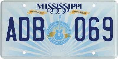 MS license plate ADB069