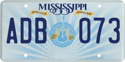 MS license plate ADB073