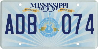 MS license plate ADB074