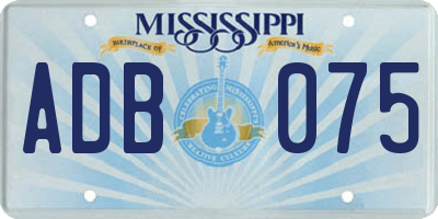 MS license plate ADB075