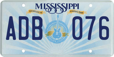 MS license plate ADB076