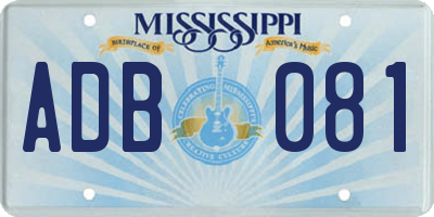 MS license plate ADB081