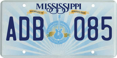MS license plate ADB085