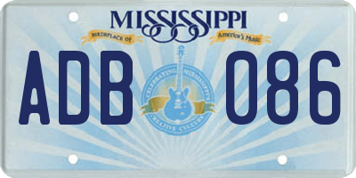 MS license plate ADB086