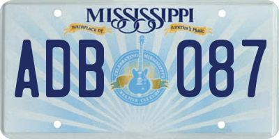 MS license plate ADB087