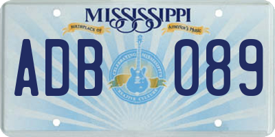 MS license plate ADB089