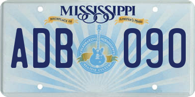 MS license plate ADB090