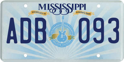 MS license plate ADB093
