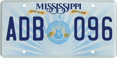 MS license plate ADB096