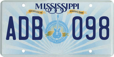 MS license plate ADB098