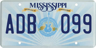 MS license plate ADB099