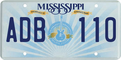 MS license plate ADB110