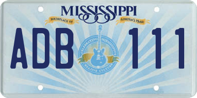 MS license plate ADB111