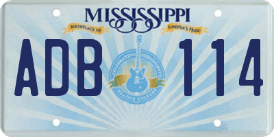 MS license plate ADB114