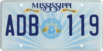 MS license plate ADB119