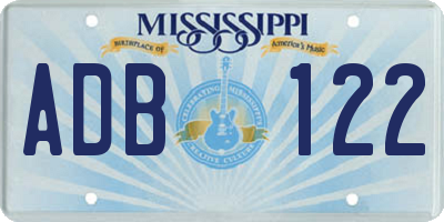 MS license plate ADB122
