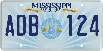 MS license plate ADB124