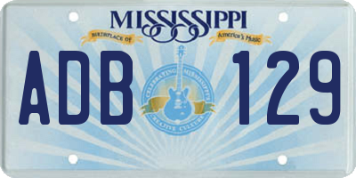 MS license plate ADB129