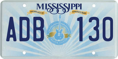 MS license plate ADB130