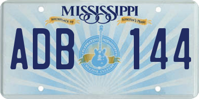 MS license plate ADB144