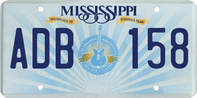 MS license plate ADB158