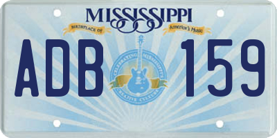 MS license plate ADB159