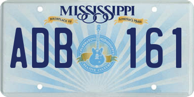 MS license plate ADB161