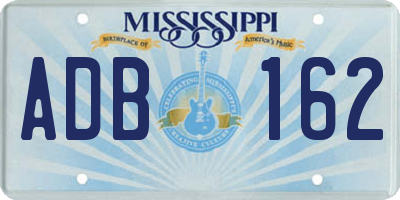 MS license plate ADB162