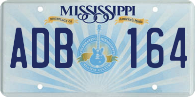 MS license plate ADB164
