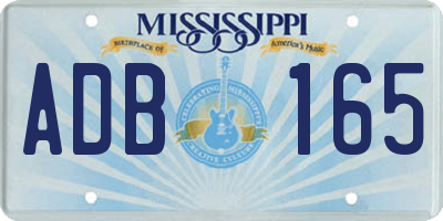 MS license plate ADB165