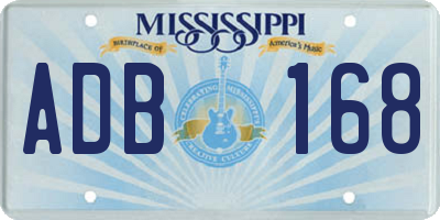 MS license plate ADB168