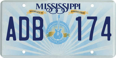 MS license plate ADB174