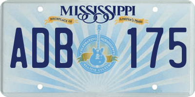 MS license plate ADB175
