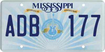 MS license plate ADB177