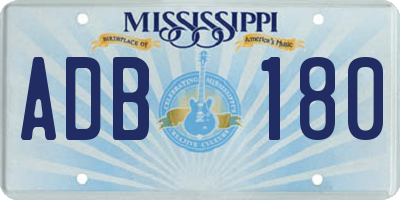 MS license plate ADB180