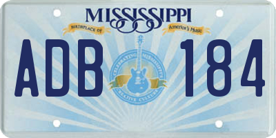 MS license plate ADB184