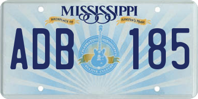 MS license plate ADB185