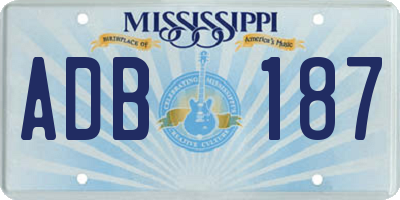 MS license plate ADB187