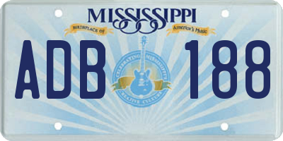 MS license plate ADB188