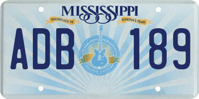 MS license plate ADB189