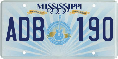 MS license plate ADB190