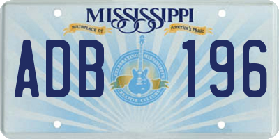 MS license plate ADB196