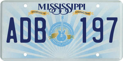 MS license plate ADB197