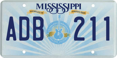 MS license plate ADB211