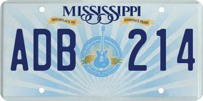 MS license plate ADB214