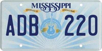 MS license plate ADB220
