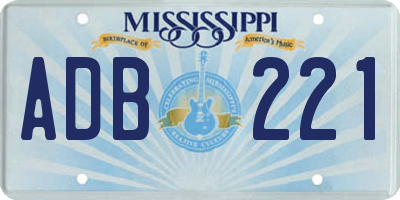 MS license plate ADB221