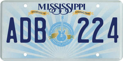 MS license plate ADB224