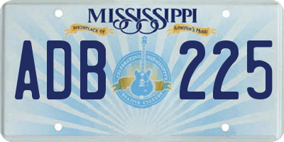 MS license plate ADB225