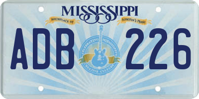 MS license plate ADB226